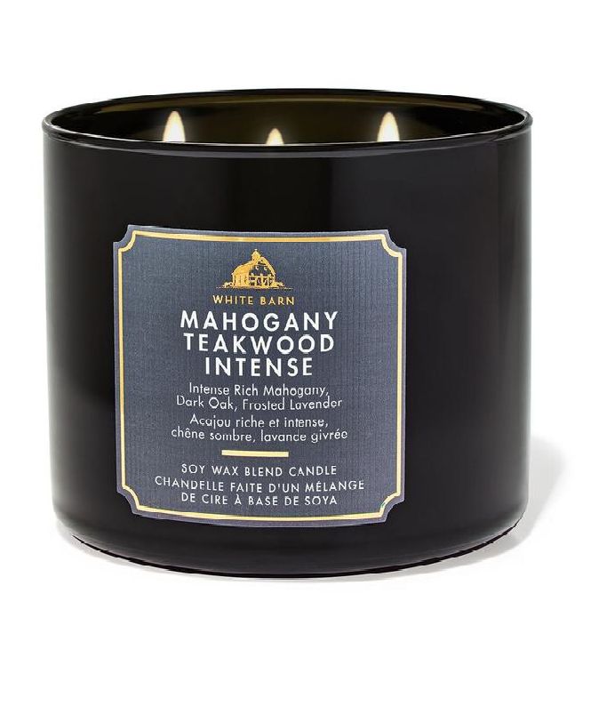 BATH & BODY WORKS Mahogany Teakwood Intense 3-Wick Candle شمعة بثلاثة فتائل من باث اند بدي ووركس